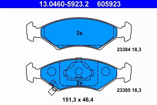 ATE KLOCKI HAMULCOWE PRZÓD 13.0460-5923.2 