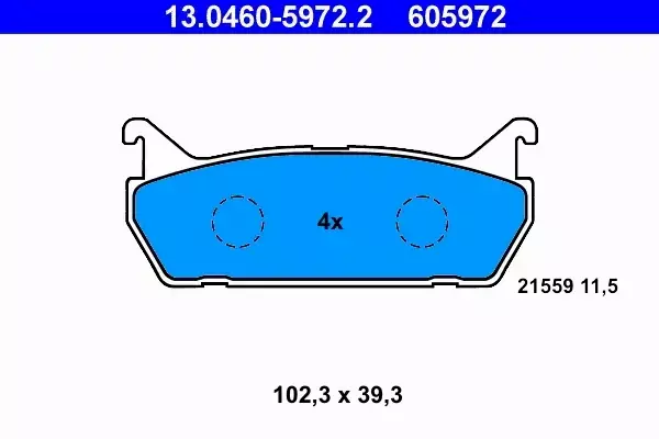 ATE KLOCKI HAMULCOWE TYŁ 13.0460-5972.2 