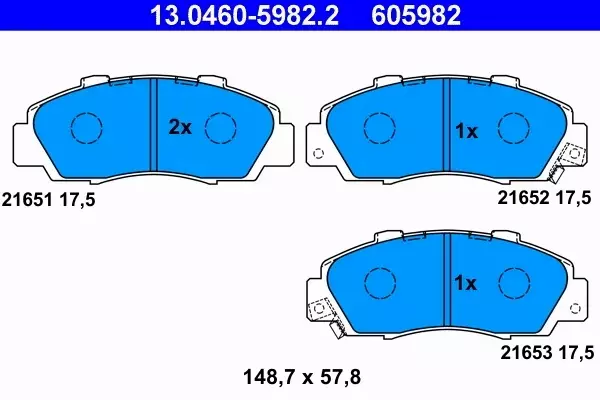 ATE KLOCKI PRZÓD HONDA ACCORD CR-V HR-V PRELUDE 