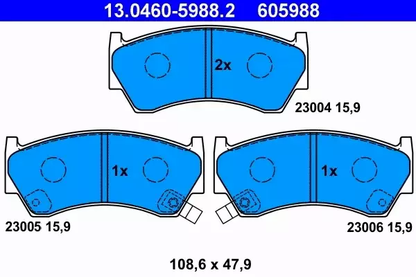 ATE KLOCKI PRZÓD NISSAN ALMERA I N15 1.4 1.6 2.0 