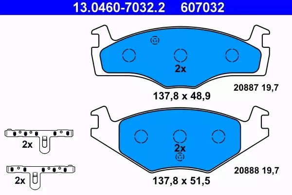 ATE TARCZE+KLOCKI PRZÓD SEAT CORDOBA 6K IBIZA II 