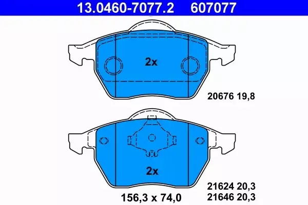 ATE KLOCKI HAM PRZÓD VW PASSAT AUDI A4 PRZEDNIE 