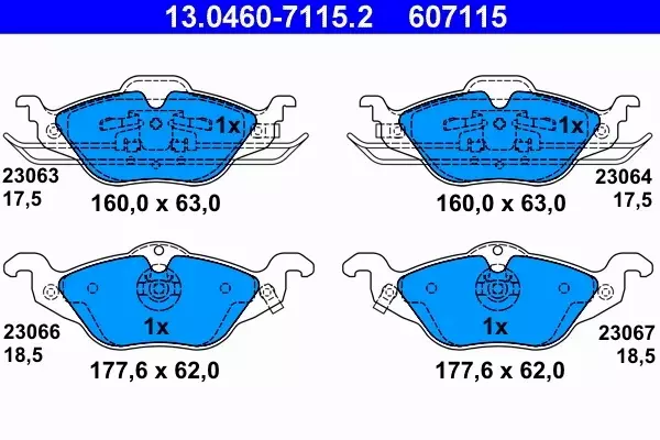 ATE TARCZE + KLOCKI PRZÓD + TYŁ OPEL ASTRA G 5 OTWORÓW 