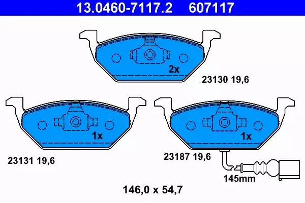 ATE TARCZE + KLOCKI PRZÓD + TYŁ VW GOLF IV BORA 