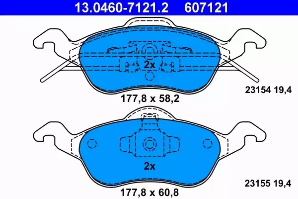 ATE KLOCKI HAMULCOWE PRZÓD FORD FOCUS PRZEDNIE 