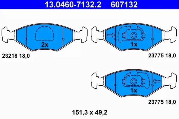 ATE KLOCKI HAMULCOWE PRZÓD 13.0460-7132.2 