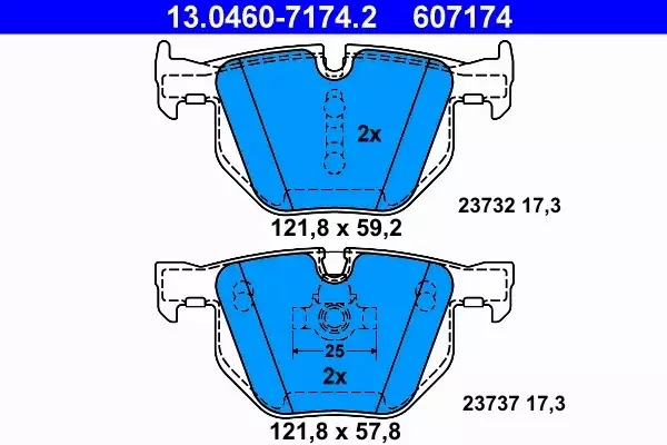 ATE TARCZE PD+KLOCKI TYŁ BMW 5 E60 E61 6 E63 E64 320MM 