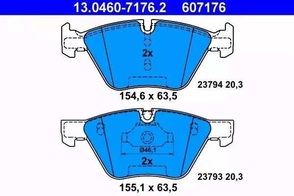 ATE TARCZE POWER DISC + KLOCKI PRZÓD BMW 5 E60 E61 