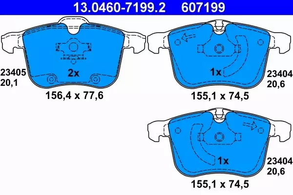 ATE KLOCKI HAMULCOWE 13.0460-7199.2 