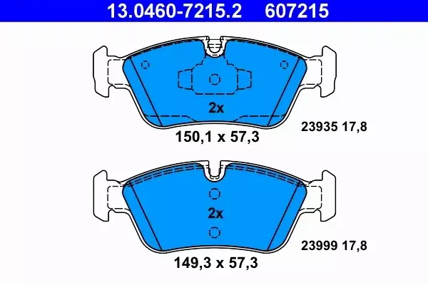 ATE KLOCKI PRZÓD BMW 1 E81 E87 E88 3 E90 PRZEDNIE 