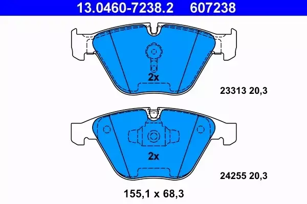 ATE KLOCKI HAMULCOWE 13.0460-7238.2 