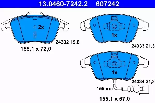 ATE KLOCKI PRZÓDSEAT ALHAMBRA VW SHARAN TIGUAN 