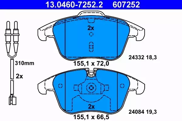 ATE KLOCKI HAMULCOWE 13.0460-7252.2 