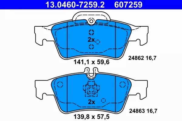 ATE TARCZE+KLOCKI TYŁ MERCEDES E W211 W212 CLS C218 300MM 