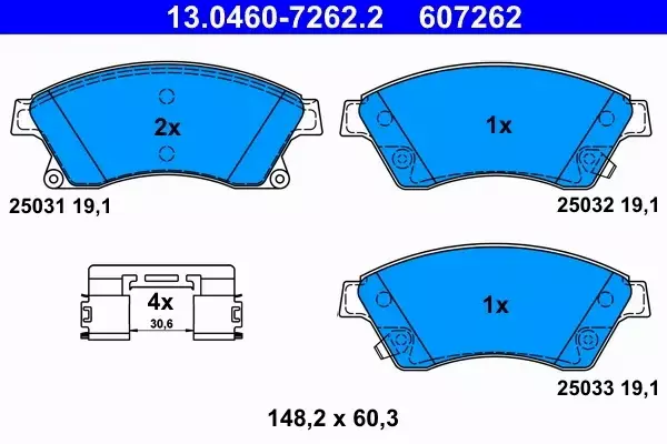 ATE TARCZE + KLOCKI PRZÓD CHEVROLET AVEO CRUZE 276MM 