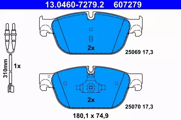 ATE KLOCKI HAMULCOWE PRZÓD 13.0460-7279.2 