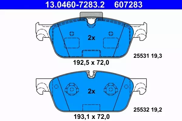 ATE KLOCKI HAMULCOWE PRZÓD 13.0460-7283.2 