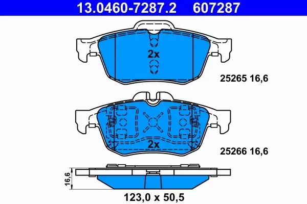 ATE KLOCKI HAMULCOWE 13.0460-7287.2 