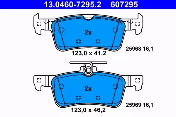 ATE TARCZE+KLOCKI TYŁ PEUGEOT 308 II 268MM 