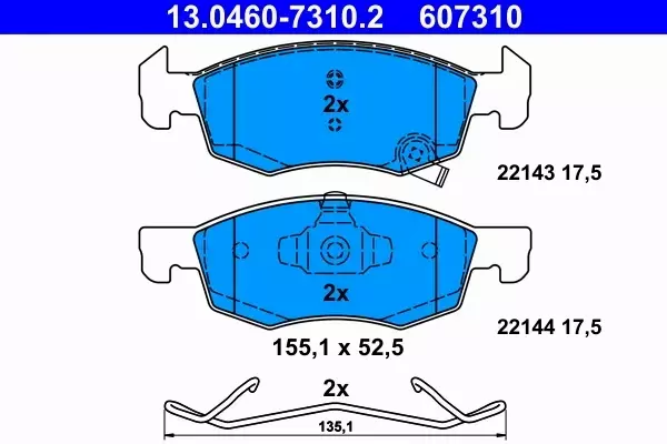 ATE TARCZE+KLOCKI PRZÓD OPEL CORSA E 257MM 