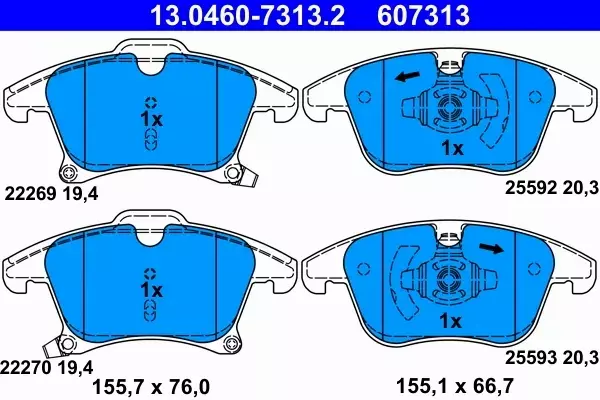 ATE TARCZE+KLOCKI PRZÓD FORD MONDEO V 300MM 