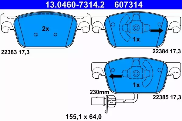 ATE TARCZE+KLOCKI PRZÓD AUDI A4 B9 A5 F5 314MM 