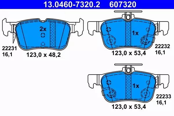 ATE KLOCKI HAMULCOWE TYŁ 13.0460-7320.2 