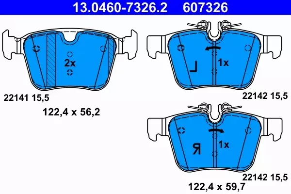 ATE KLOCKI HAMULCOWE TYŁ 13.0460-7326.2 