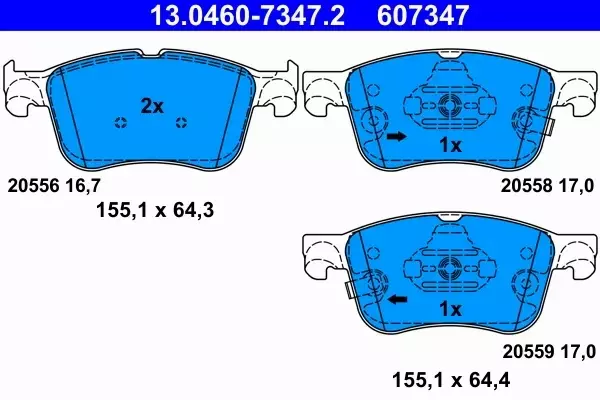 ATE KLOCKI HAMULCOWE 13.0460-7347.2 