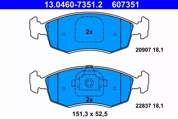 ATE KLOCKI HAMULCOWE 13.0460-7351.2 