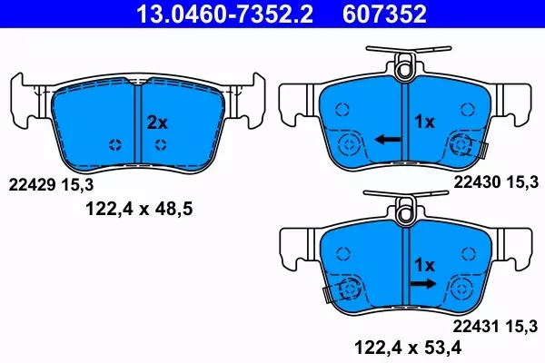 ATE KLOCKI HAMULCOWE 13.0460-7352.2 