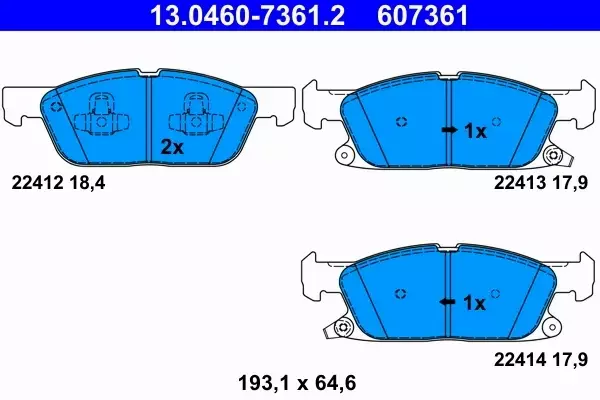 ATE KLOCKI HAMULCOWE 13.0460-7361.2 