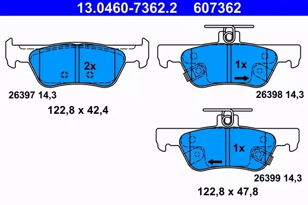 ATE KLOCKI HAMULCOWE 13.0460-7362.2 