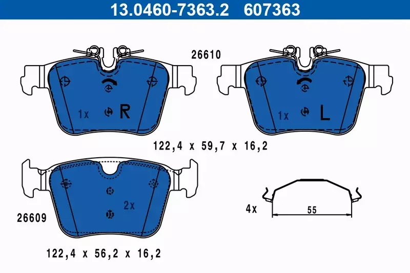 ATE KLOCKI HAMULCOWE 13.0460-7363.2 