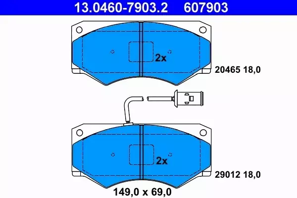 ATE KLOCKI HAMULCOWE 13.0460-7903.2 