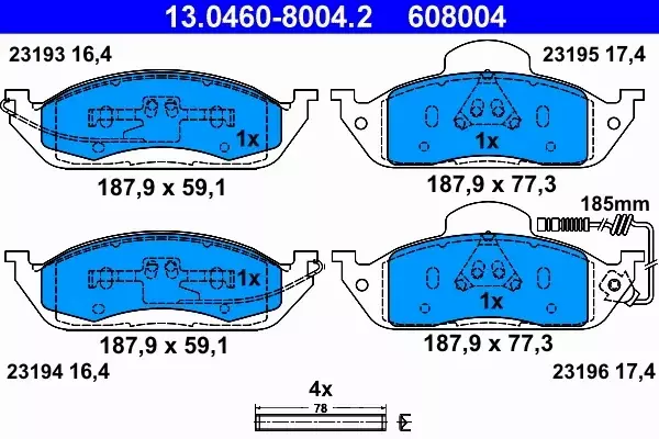 ATE KLOCKI PRZÓD MERCEDES M W163 230 270 320 430 