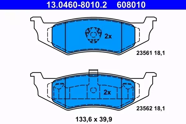 ATE KLOCKI HAMULCOWE TYŁ CHRYSLER SEBRING (JR) 