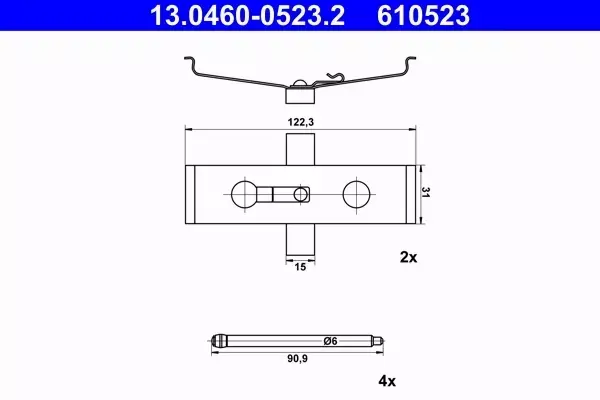 ATE ZESTAW MONTAŻOWY KLOCKÓW 13.0460-0523.2 