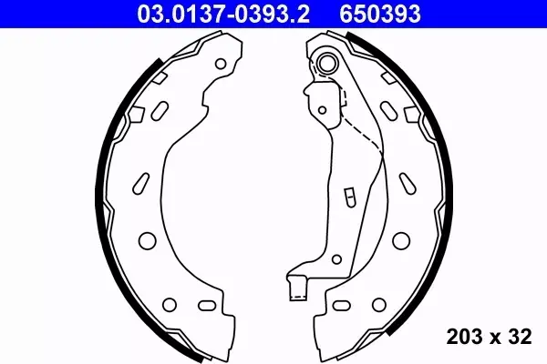 ATE SZCZĘKI HAMULCOWE 03.0137-0393.2 