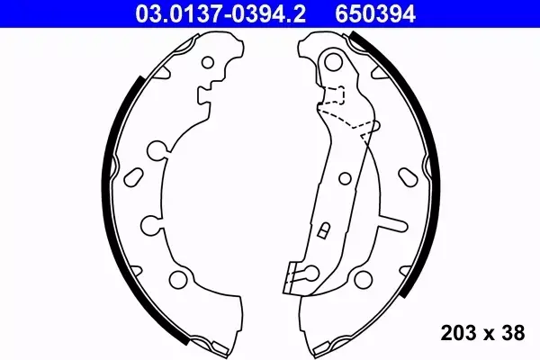 ATE SZCZĘKI HAMULCOWE 03.0137-0394.2 