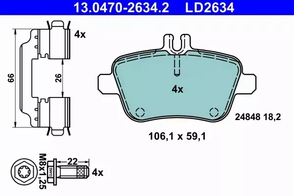 ATE KLOCKI HAMULCOWE 13.0470-2634.2 