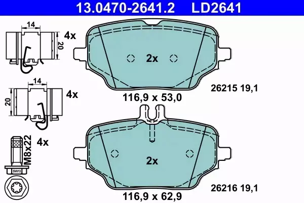 ATE KLOCKI HAMULCOWE 13.0470-2641.2 