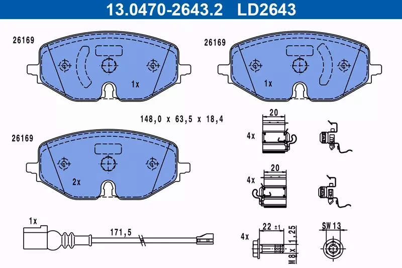 ATE TARCZE+KLOCKI CERAMIC A3 LEON OCTAVIA IV GOLF VIII CADDY V 288MM 