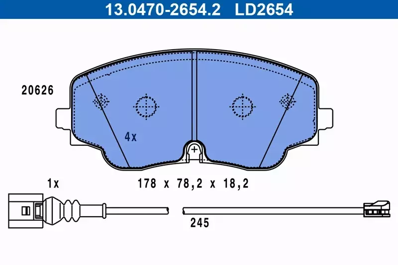 ATE KLOCKI HAMULCOWE CERAMIC 13.0470-2654.2 