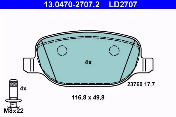 ATE CERAMIC KLOCKI HAMULCOWE TYŁ 159 Sportwagon (939) 