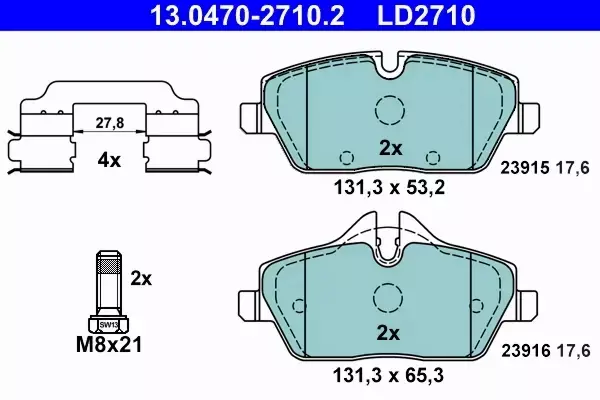 ATE CERAMIC KLOCKI PRZÓD BMW 1 E81 E87 E88 MINI 