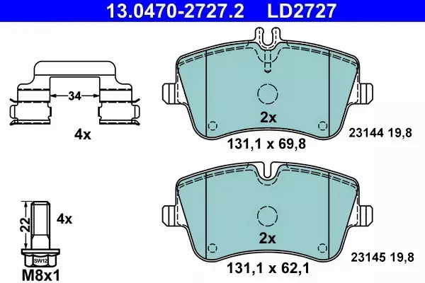 ATE CERAMIC KLOCKI PRZÓD MERCEDES CLK C CLC SLK 