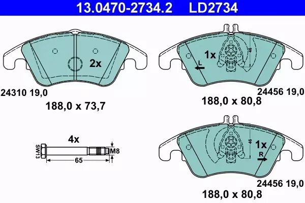 ATE CERAMIC KLOCKI PRZÓD MERCEDES E W212 CLS C218 