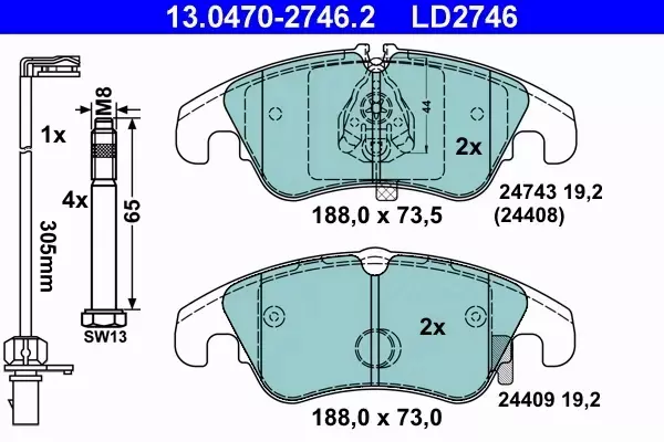 ATE TARCZE+KLOCKI CERAMIC PRZÓD+TYŁ AUDI A4 B8 A5 