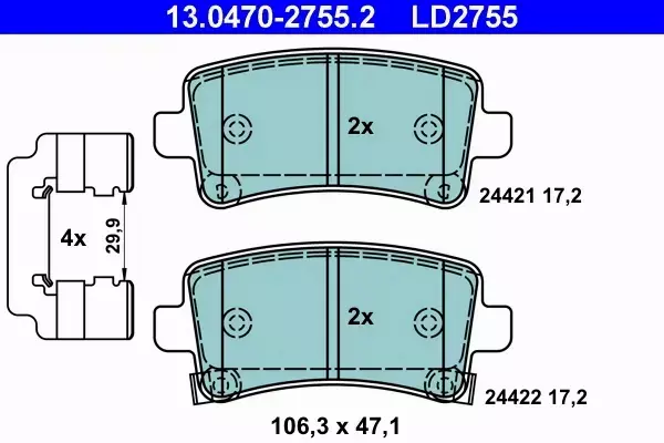 ATE CERAMIC KLOCKI HAMULCOWE TYŁ SAAB 9-5 (YS3G) 